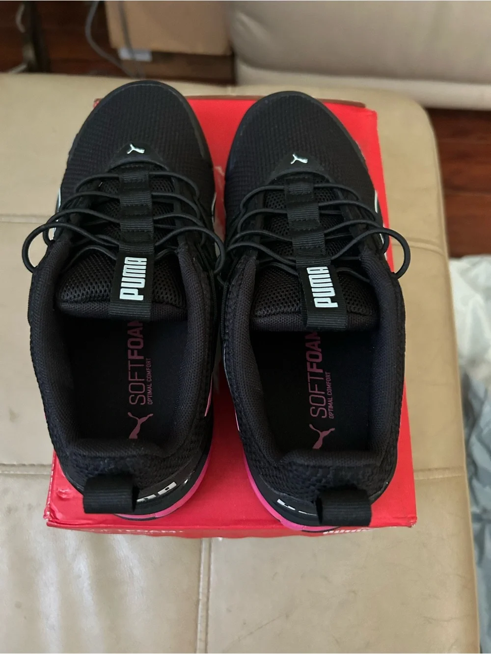 Puma Kids Black Low-Top Athletic Sneakers, 3 youth